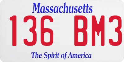 MA license plate 136BM3