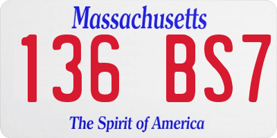 MA license plate 136BS7