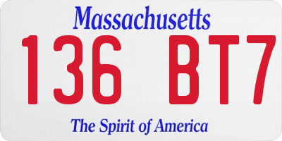 MA license plate 136BT7