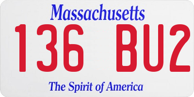 MA license plate 136BU2