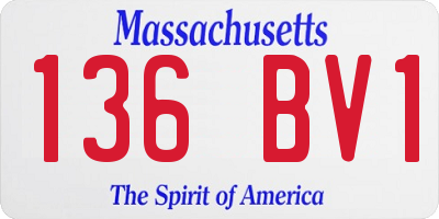 MA license plate 136BV1