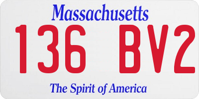 MA license plate 136BV2
