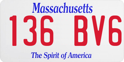 MA license plate 136BV6