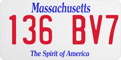 MA license plate 136BV7