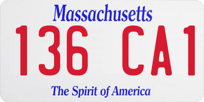 MA license plate 136CA1