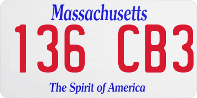 MA license plate 136CB3