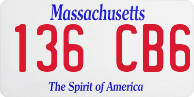 MA license plate 136CB6