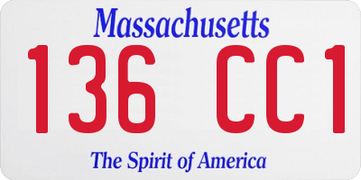 MA license plate 136CC1