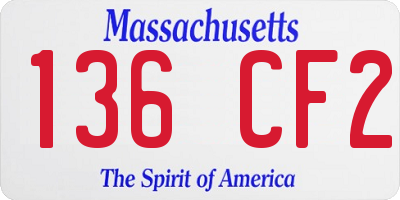MA license plate 136CF2