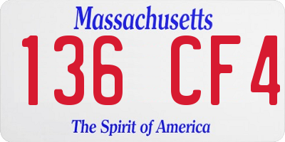 MA license plate 136CF4