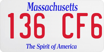MA license plate 136CF6