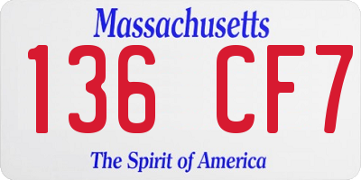 MA license plate 136CF7
