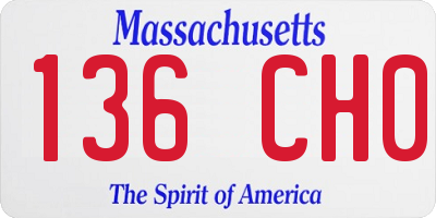 MA license plate 136CH0