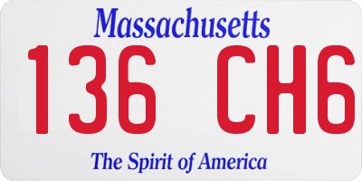 MA license plate 136CH6