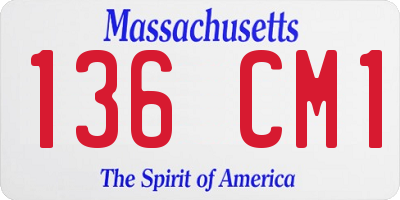 MA license plate 136CM1