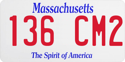 MA license plate 136CM2