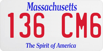 MA license plate 136CM6