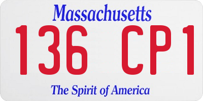 MA license plate 136CP1