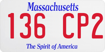 MA license plate 136CP2