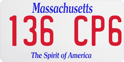 MA license plate 136CP6