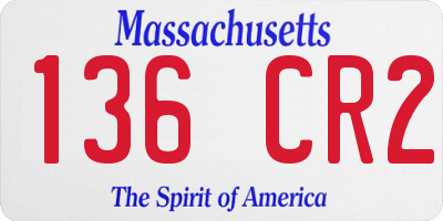 MA license plate 136CR2