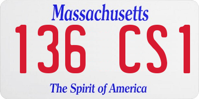 MA license plate 136CS1