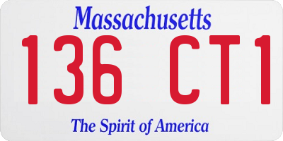 MA license plate 136CT1
