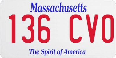 MA license plate 136CV0