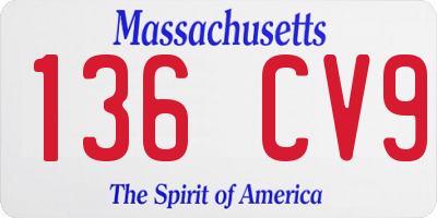 MA license plate 136CV9