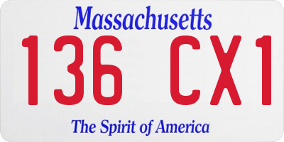 MA license plate 136CX1