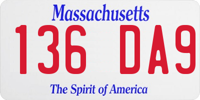 MA license plate 136DA9