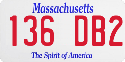 MA license plate 136DB2