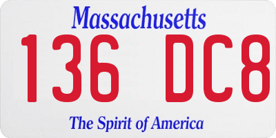 MA license plate 136DC8