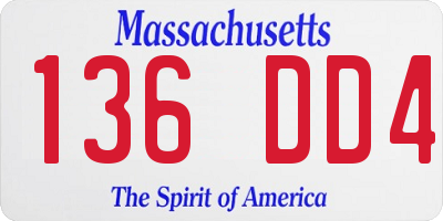 MA license plate 136DD4