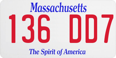 MA license plate 136DD7