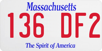 MA license plate 136DF2