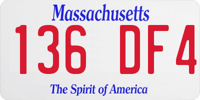 MA license plate 136DF4