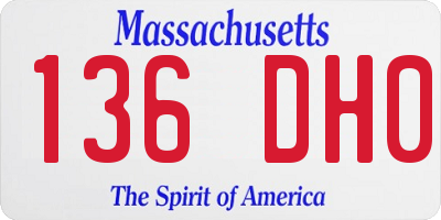 MA license plate 136DH0