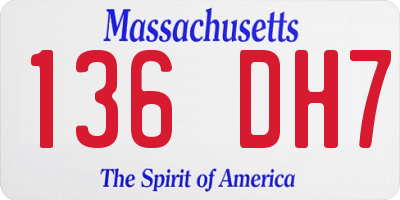 MA license plate 136DH7