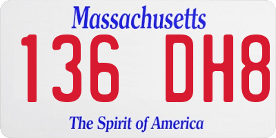 MA license plate 136DH8