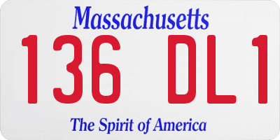 MA license plate 136DL1