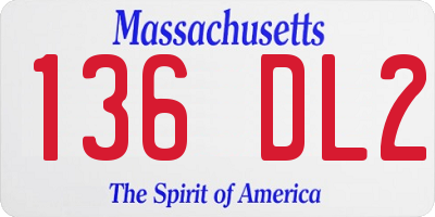 MA license plate 136DL2