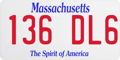 MA license plate 136DL6