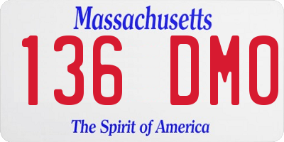 MA license plate 136DM0