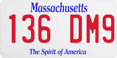 MA license plate 136DM9