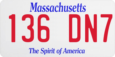 MA license plate 136DN7