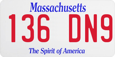 MA license plate 136DN9