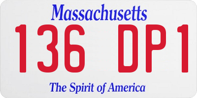 MA license plate 136DP1