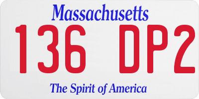 MA license plate 136DP2