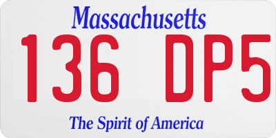 MA license plate 136DP5